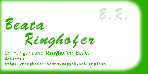 beata ringhofer business card